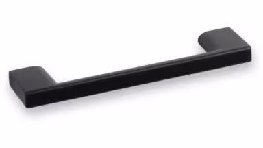 Griff Eslohe Metall - Schwarz matt Pulverbeschichtung - 113 mm lang  vor weißem Hintergrund