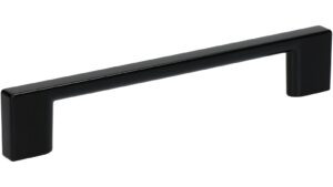 Griff Eslohe Metall - Schwarz seidenmatt Pulverbeschichtung - 150 mm lang  vor weißem Hintergrund