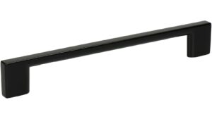 Griff Eslohe Metall - Schwarz seidenmatt Pulverbeschichtung - 188 mm lang  vor weißem Hintergrund