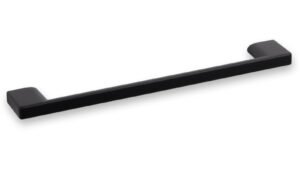 Griff Eslohe Metall - Schwarz matt Pulverbeschichtung - 188 mm lang  vor weißem Hintergrund