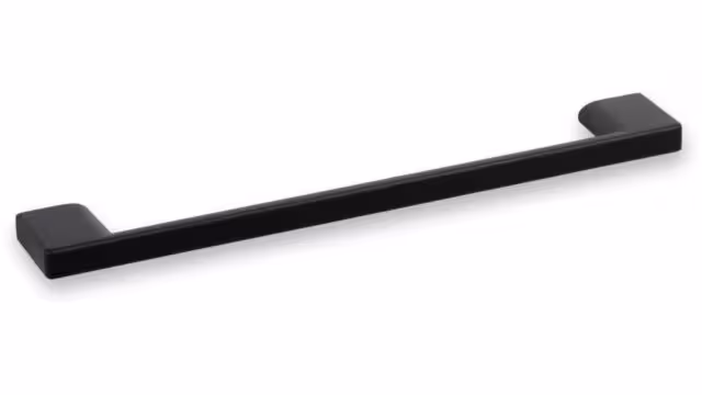 Griff Eslohe Metall - Schwarz matt Pulverbeschichtung - 188 mm lang  vor weißem Hintergrund
