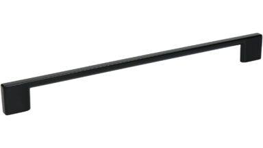 Griff Eslohe Metall - Schwarz seidenmatt Pulverbeschichtung - 290 mm lang  vor weißem Hintergrund