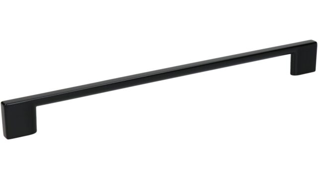 Griff Eslohe Metall - Schwarz seidenmatt Pulverbeschichtung - 290 mm lang  vor weißem Hintergrund
