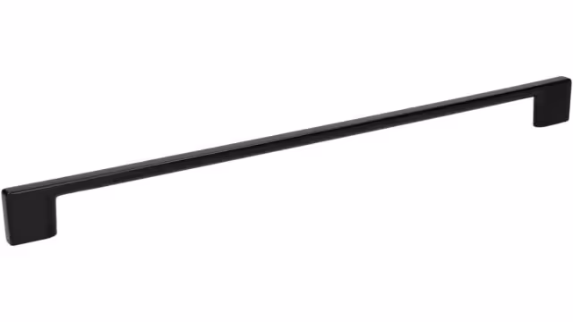 Griff Eslohe Metall - Schwarz seidenmatt Pulverbeschichtung - 359 mm lang  vor weißem Hintergrund