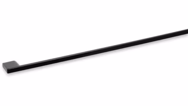 Griff Eslohe Metall - schwarz glänzendes Pulver - 518 mm lang  vor weißem Hintergrund