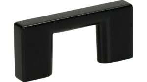 Griff Eslohe Metall - Schwarz seidenmatt Pulverbeschichtung - 57 mm lang  vor weißem Hintergrund