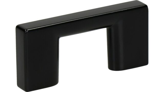 Griff Eslohe Metall - Schwarz seidenmatt Pulverbeschichtung - 57 mm lang  vor weißem Hintergrund