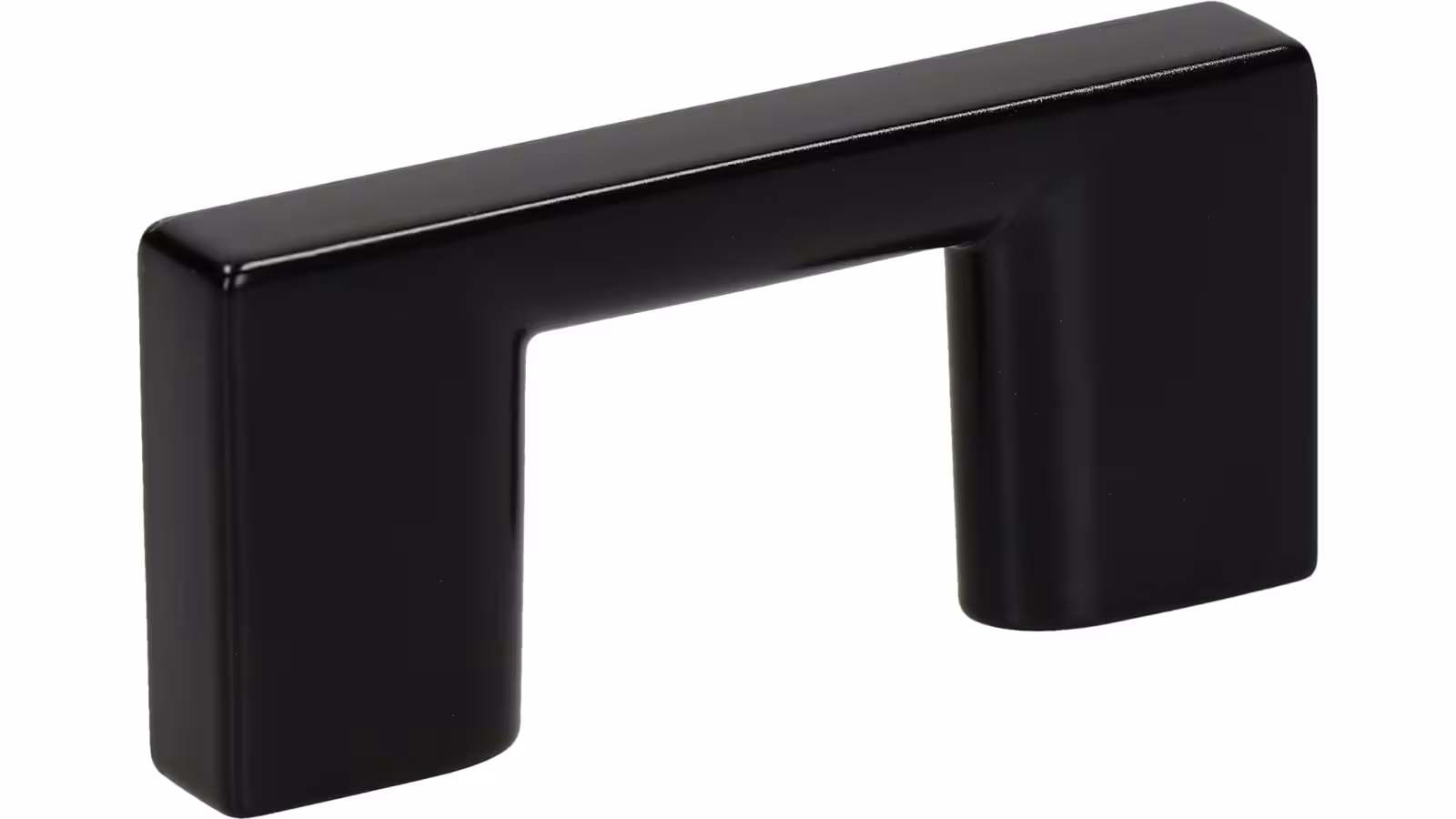 Griff Eslohe Metall - Schwarz seidenmatt Pulverbeschichtung - 57 mm lang  vor weißem Hintergrund