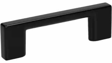 Griff Eslohe Metall - Schwarz seidenmatt Pulverbeschichtung - 89 mm lang  vor weißem Hintergrund
