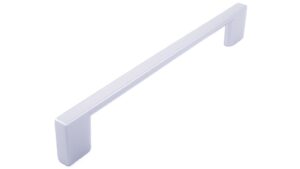 Griff Eslohe Metall - Silberpulver - 188 mm lang  vor weißem Hintergrund