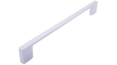 Griff Eslohe Metall - Silberpulver - 222 mm lang vor weißem Hintergrund