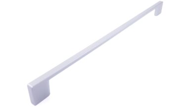 Griff Eslohe Metall - Silberpulver - 359 mm lang vor weißem Hintergrund