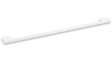 Griff Eslohe Metall - Weiß seidenmatt Pulverbeschichtung - 359 mm lang vor weißem Hintergrund