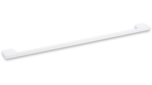 Griff Eslohe Metall - Weiß seidenmatt Pulverbeschichtung - 359 mm lang  vor weißem Hintergrund