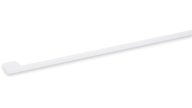 Griff Eslohe Metall - Weiß seidenmatt Pulverbeschichtung - 518 mm lang vor weißem Hintergrund