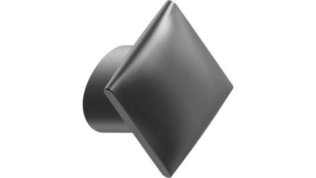 Griff FLOW-KNOB Zink - Gun-metal - 30 mm lang vor weißem Hintergrund