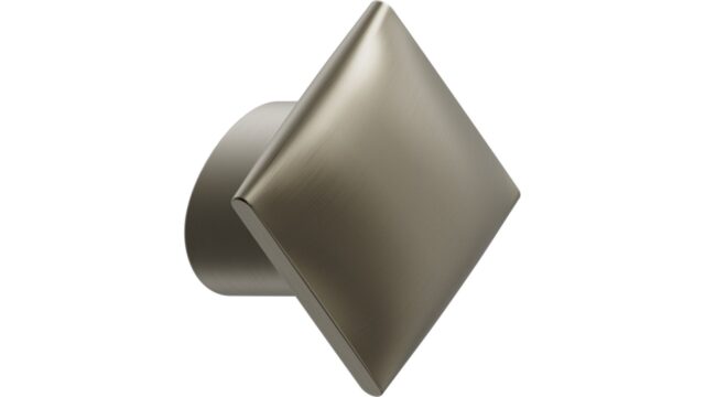 Griff FLOW-KNOB Zink - Messing gebürstet - 30 mm lang vor weißem Hintergrund