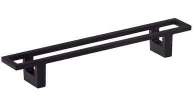 Griff Florstadt Metall - Schwarz matt Pulverbeschichtung - 221 mm lang vor weißem Hintergrund