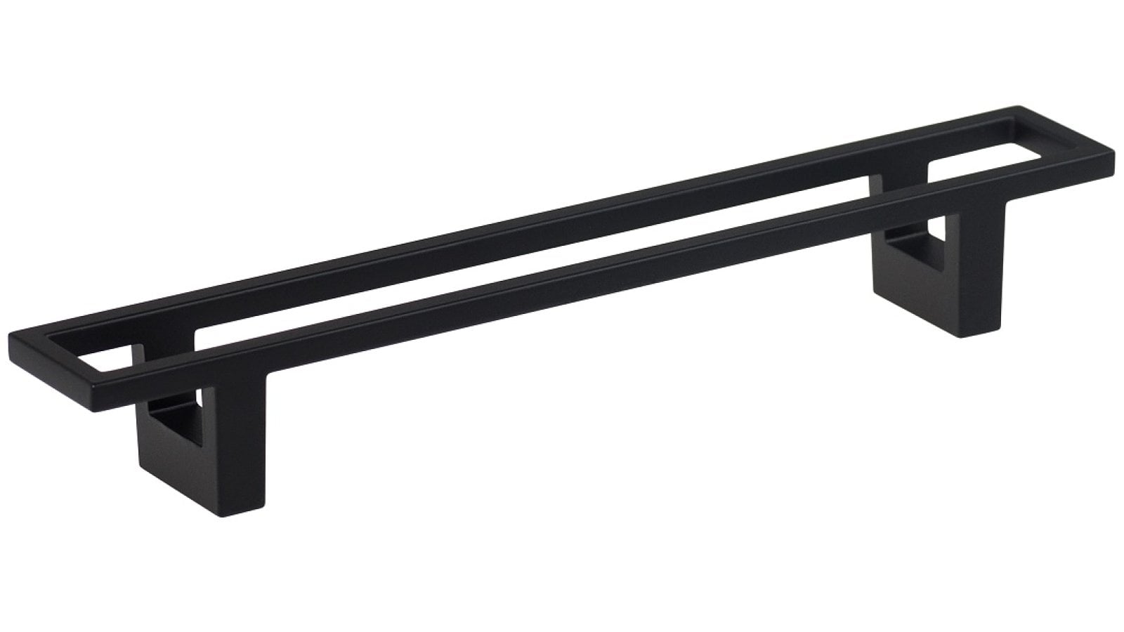 Griff Florstadt Metall - Schwarz matt Pulverbeschichtung - 221 mm lang  vor weißem Hintergrund