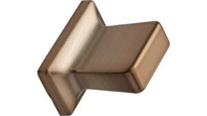 Griff HERITAGE-KNOB Zink - Messing gebürstet - 36 mm lang  vor weißem Hintergrund