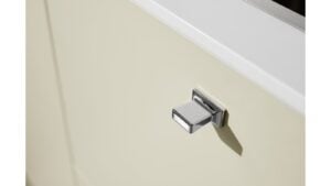 Griff HERITAGE-KNOB Zink - Glanz Nickel - 36 mm lang  vor weißem Hintergrund