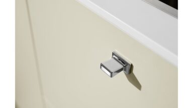 Griff HERITAGE-KNOB Zink - Glanz Nickel - 36 mm lang  vor weißem Hintergrund