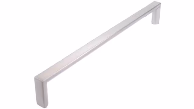 Griff Heringsdorf Metall - Edelstahleffekt - 200 mm lang vor weißem Hintergrund