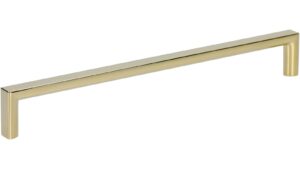 Griff Heringsdorf Metall - Gold glänzend galvanisiert - 200 mm lang  vor weißem Hintergrund