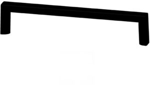 Griff Heringsdorf Metall - Schwarz seidenmatt Pulverbeschichtung - 136 mm lang  vor weißem Hintergrund