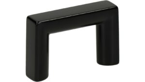 Griff Heringsdorf Metall - Schwarz seidenmatt Pulverbeschichtung - 40 mm lang  vor weißem Hintergrund