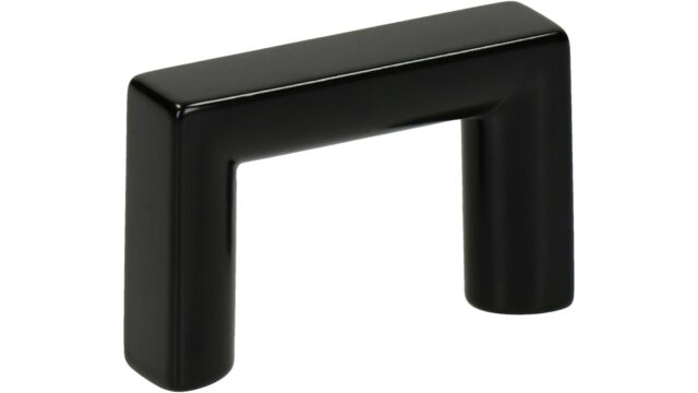 Griff Heringsdorf Metall - Schwarz seidenmatt Pulverbeschichtung - 40 mm lang  vor weißem Hintergrund