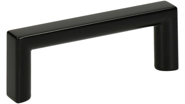 Griff Heringsdorf Metall - Schwarz seidenmatt Pulverbeschichtung - 72 mm lang vor weißem Hintergrund