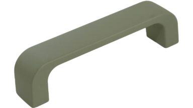 Griff Hohenhameln Metall - Olivgrau Pulverbeschichtung - 107 mm lang  vor weißem Hintergrund