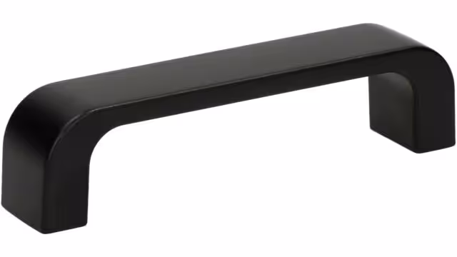 Griff Hohenhameln Metall - Schwarz matt Pulverbeschichtung - 107 mm lang  vor weißem Hintergrund