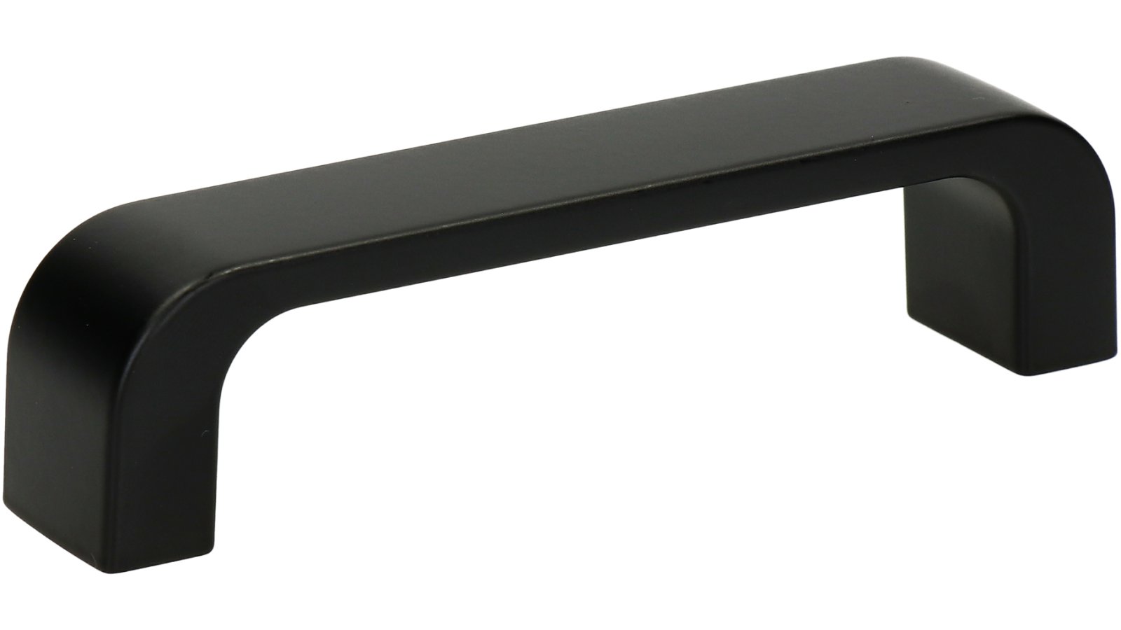 Griff Hohenhameln Metall - Schwarz matt Pulverbeschichtung - 107 mm lang  vor weißem Hintergrund