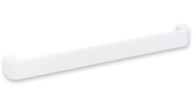 Griff Hohenhameln Metall - Weiß seidenmatt Pulverbeschichtung - 267 mm lang vor weißem Hintergrund