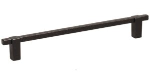 Griff Kappeln Metall - Schwarz Struktur Pulverbeschichtung - 190 mm lang  vor weißem Hintergrund