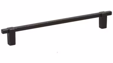 Griff Kappeln Metall - Schwarz Struktur Pulverbeschichtung - 190 mm lang vor weißem Hintergrund