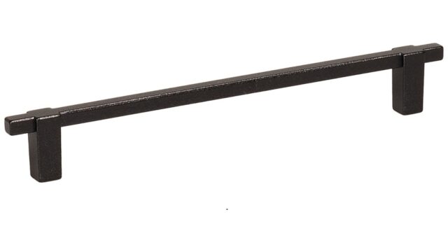 Griff Kappeln Metall - Schwarz Struktur Pulverbeschichtung - 190 mm lang vor weißem Hintergrund