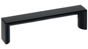 Griff Könnern Metall - Schwarz seidenmatt Pulverbeschichtung - 104 mm lang  vor weißem Hintergrund