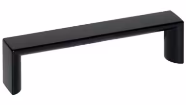 Griff Könnern Metall - Schwarz seidenmatt Pulverbeschichtung - 104 mm lang  vor weißem Hintergrund