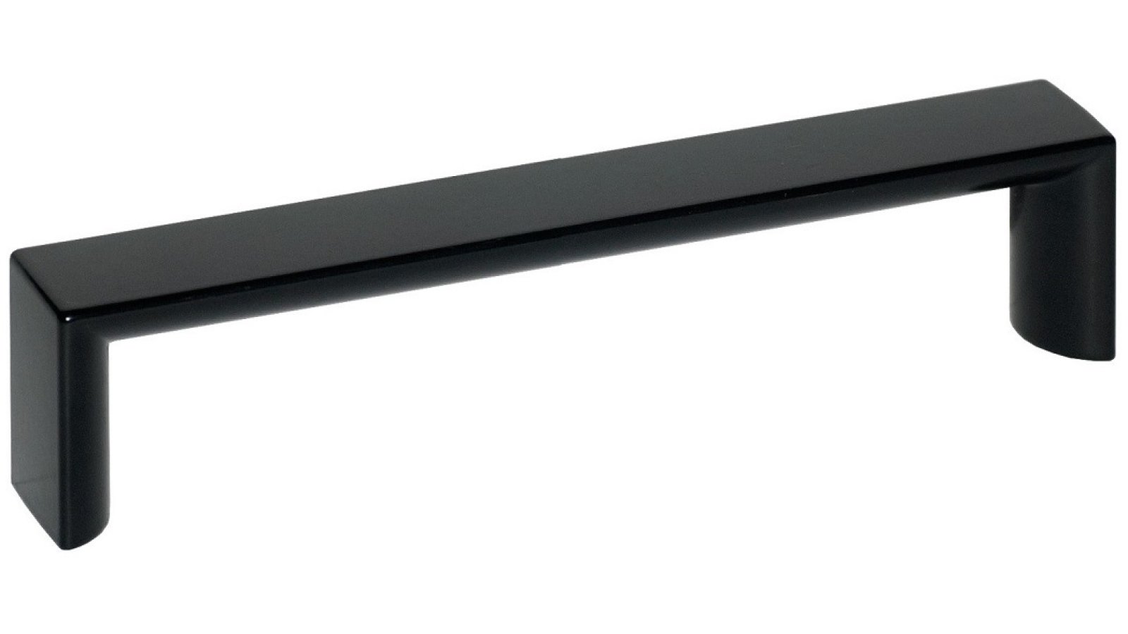 Griff Könnern Metall - Schwarz seidenmatt Pulverbeschichtung - 136 mm lang  vor weißem Hintergrund