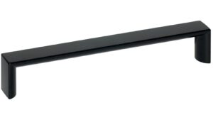 Griff Könnern Metall - Schwarz seidenmatt Pulverbeschichtung - 168 mm lang  vor weißem Hintergrund