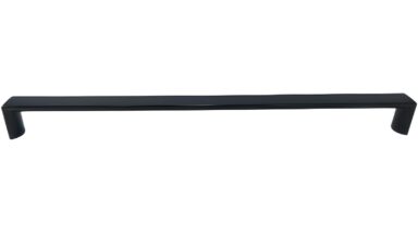 Griff Könnern Metall - Schwarz seidenmatt Pulverbeschichtung - 328 mm lang vor weißem Hintergrund