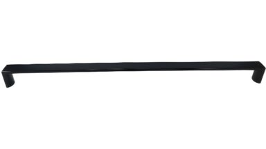 Griff Könnern Metall - Schwarz seidenmatt Pulverbeschichtung - 392 mm lang vor weißem Hintergrund