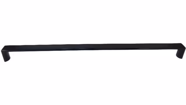 Griff Könnern Metall - Schwarz seidenmatt Pulverbeschichtung - 392 mm lang  vor weißem Hintergrund