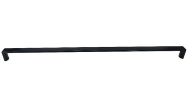 Griff Könnern Metall - Schwarz seidenmatt Pulverbeschichtung - 488 mm lang vor weißem Hintergrund