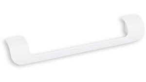 Griff Kösching Metall - Weiß seidenmatt Pulverbeschichtung - 184 mm lang  vor weißem Hintergrund
