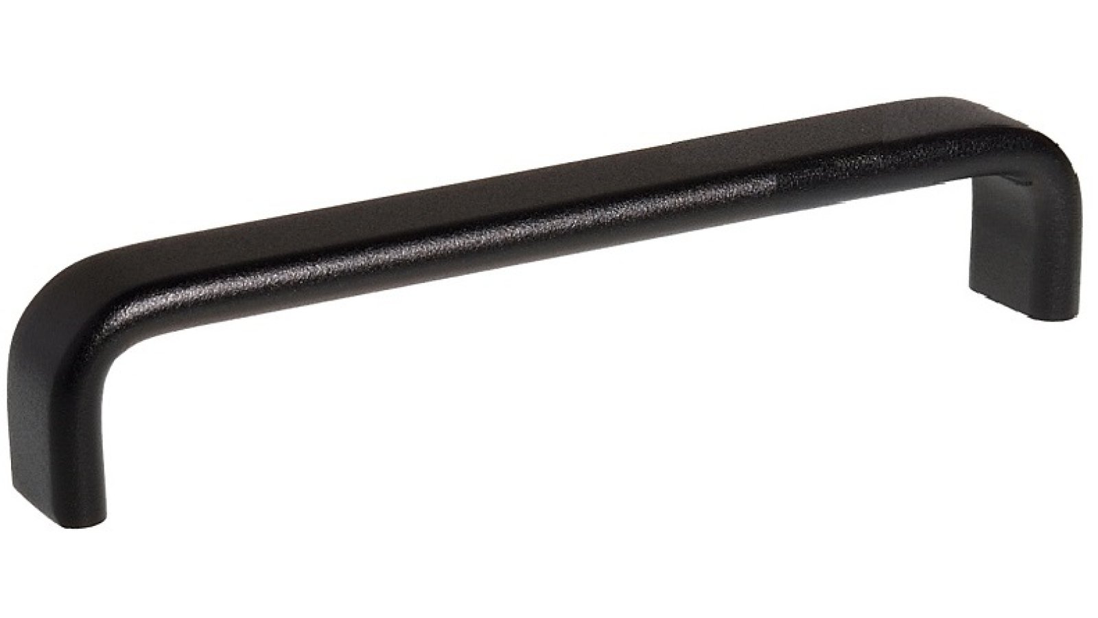 Griff Lützen aluminium - Schwarz Struktur Pulverbeschichtung - 136 mm lang  vor weißem Hintergrund