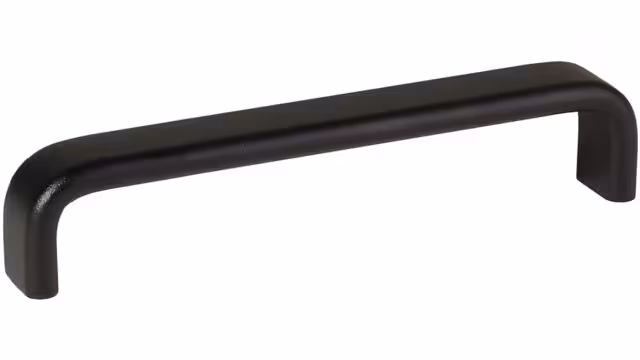 Griff Lützen aluminium - Schwarz Struktur Pulverbeschichtung - 168 mm lang  vor weißem Hintergrund